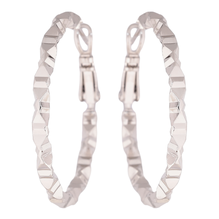 Серьги Xuping Родий кольца (конго) Декоративный узор ø 3.5см фото №14