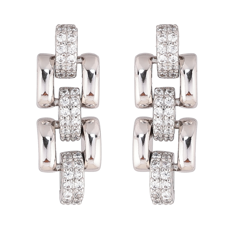 Сережки Xuping Родій пусети «Декоративний візерунок з кристалами» фото №1