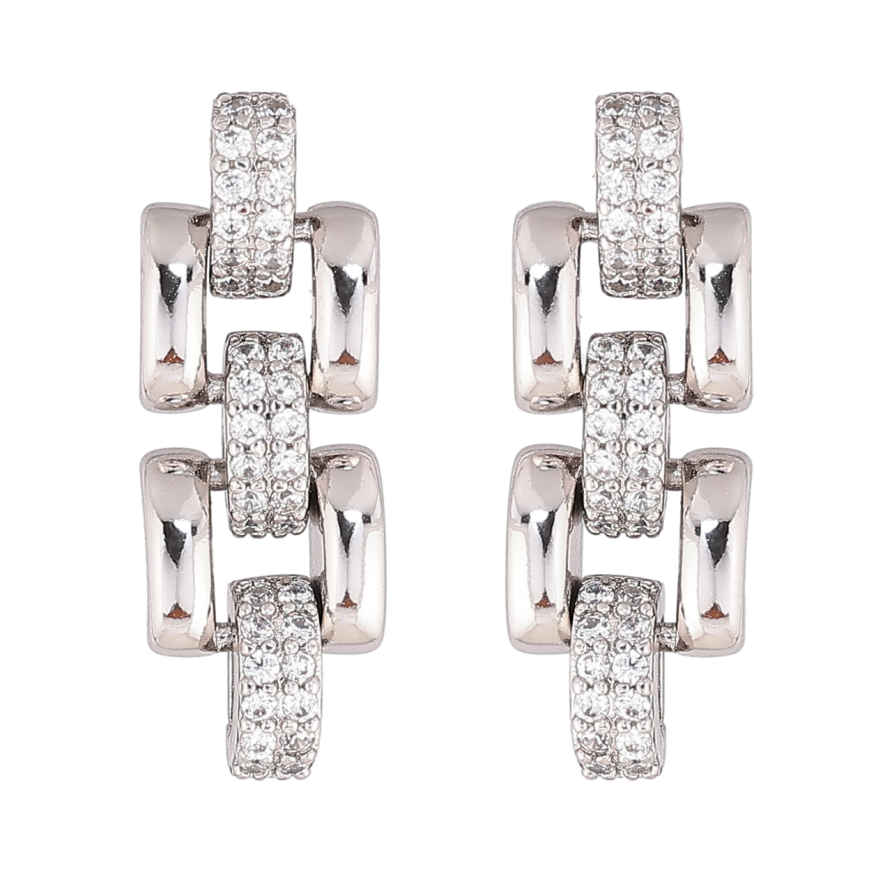 Сережки Xuping Родій пусети «Декоративний візерунок з кристалами» фото №1