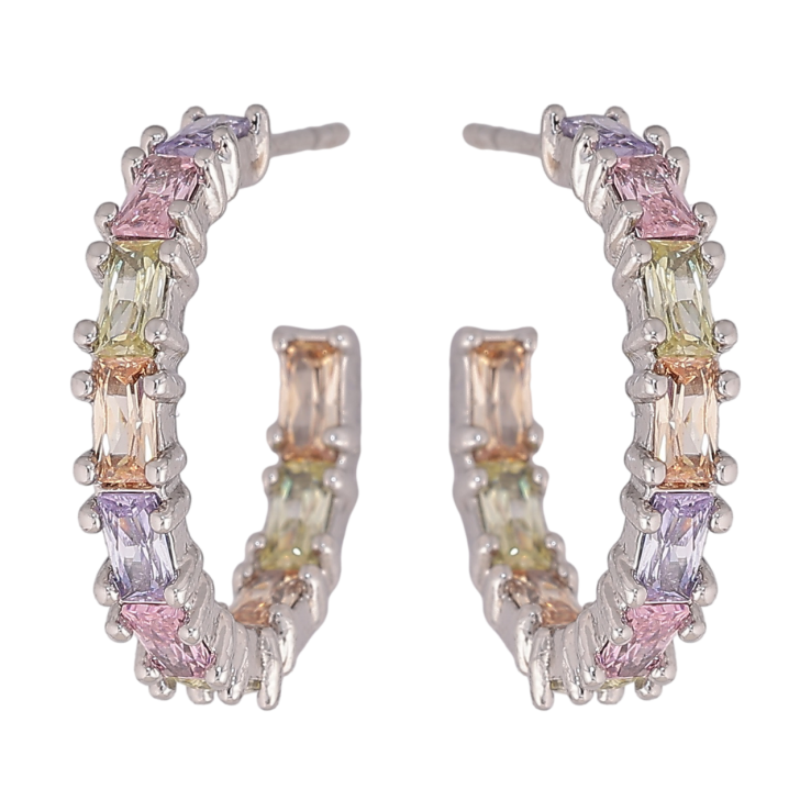 Сережки Xuping Родій пусети «Різнокольорові доріжки кристалів» фото №21