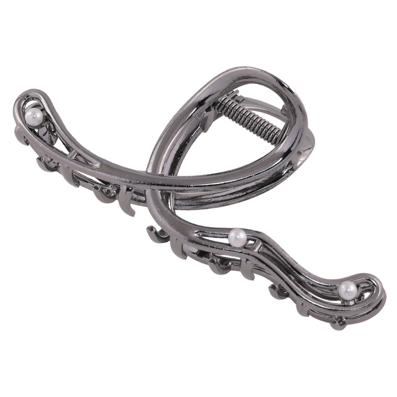 Краб металлический Петелька с жемчужинами длина 11.5см фото №1