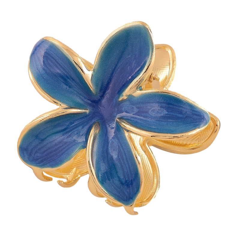 Краб металевий «Квітка з покриттям емаллю» довжина 7.5см фото №1