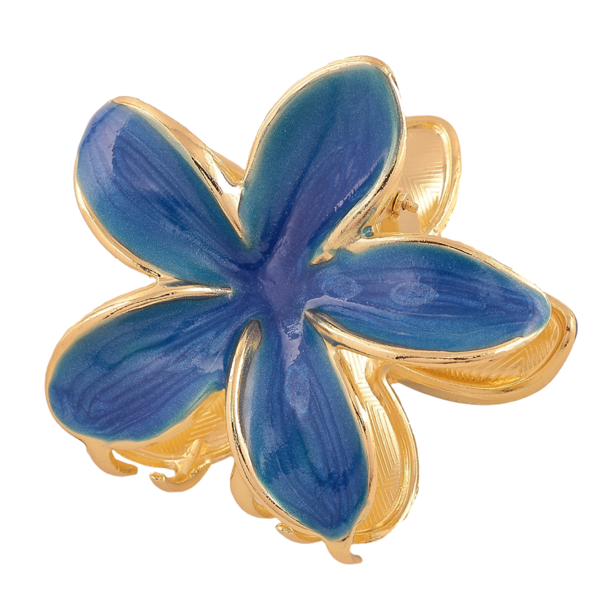 Краб металевий «Квітка з покриттям емаллю» довжина 7.5см фото №1