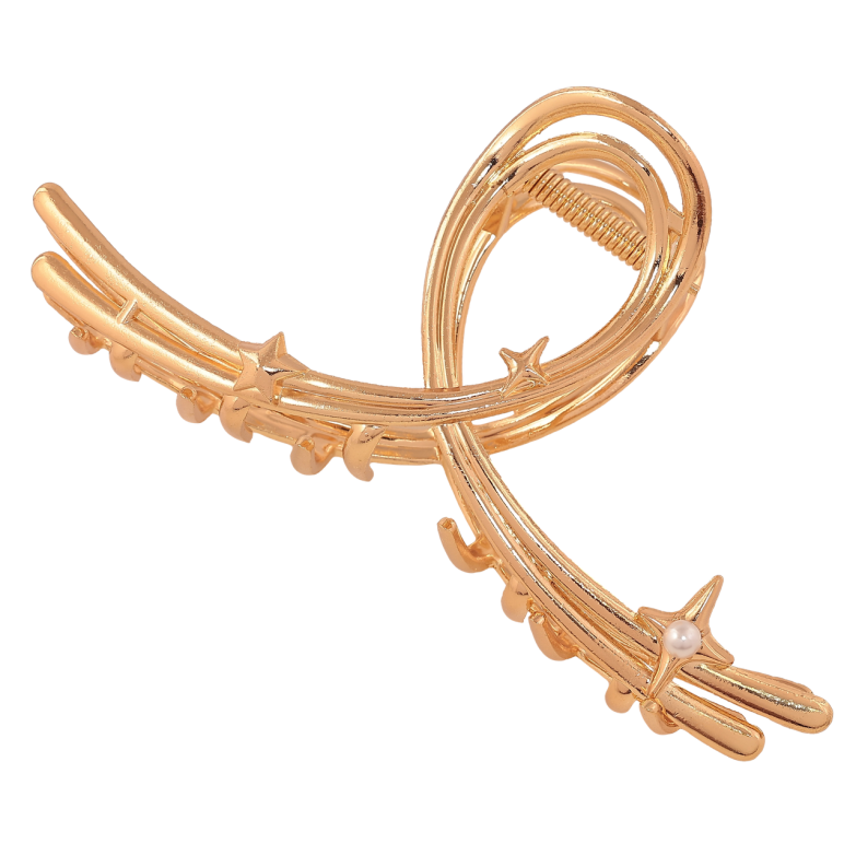 Краб металлический Петелька с звездами длина 12,5см фото №1