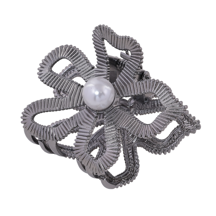 Краб металевий «Квітка з перлиною» довжина 6см фото №14