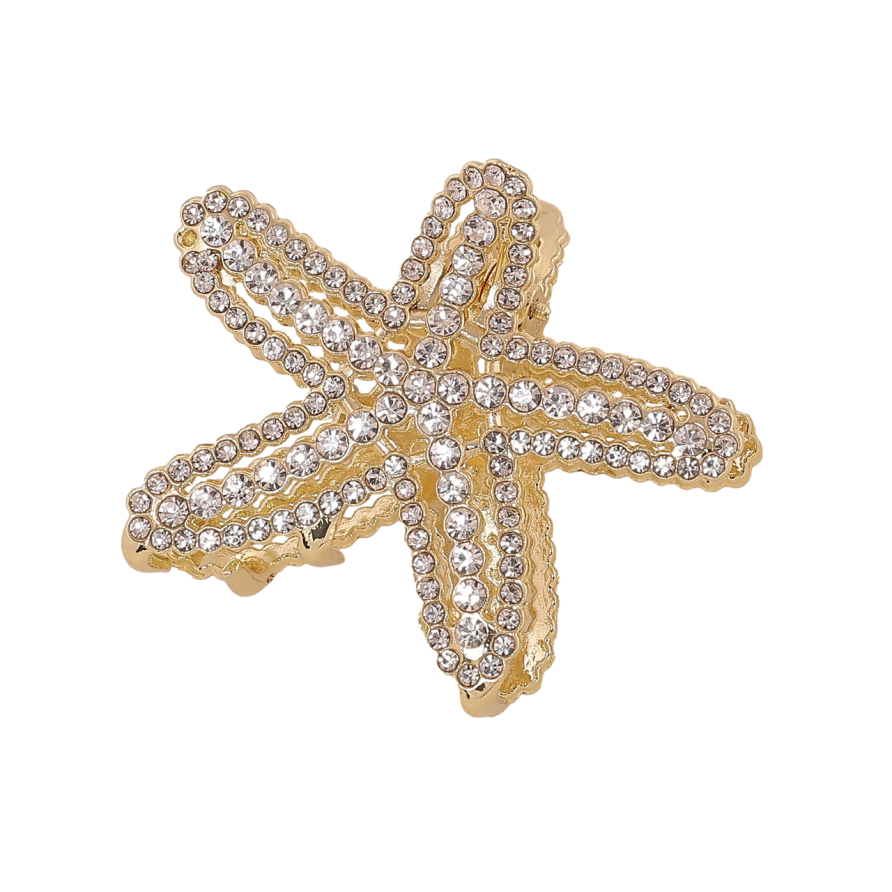 Краб металевий «Морська зірка зі стразами» довжина 5см фото №1