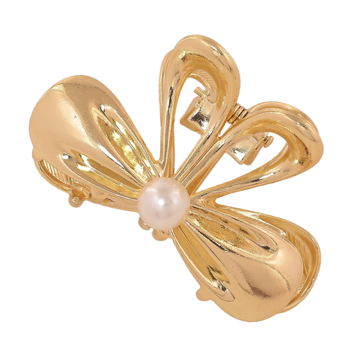 Краб металевий «Бант з перлиною» довжина 6см фото №16