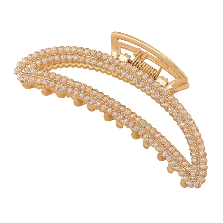 Краб металевий «Півмісяць з перлинами» довжина 7.5см фото №1