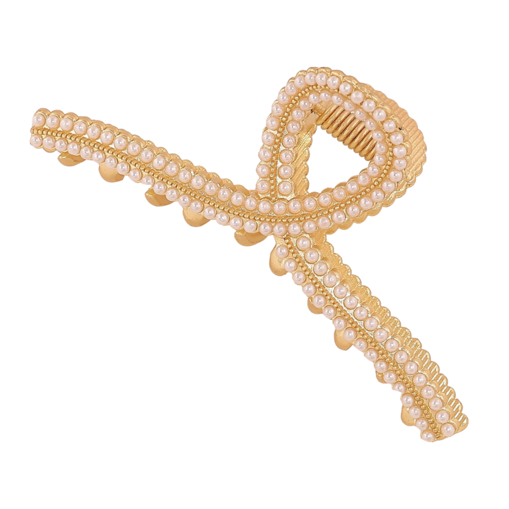 Краб металевий «Петелька з перлинами» довжина 7см фото №16