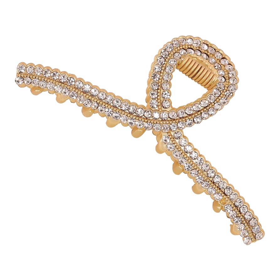 Краб металевий «Петелька зі стразами» довжина 7см фото №1