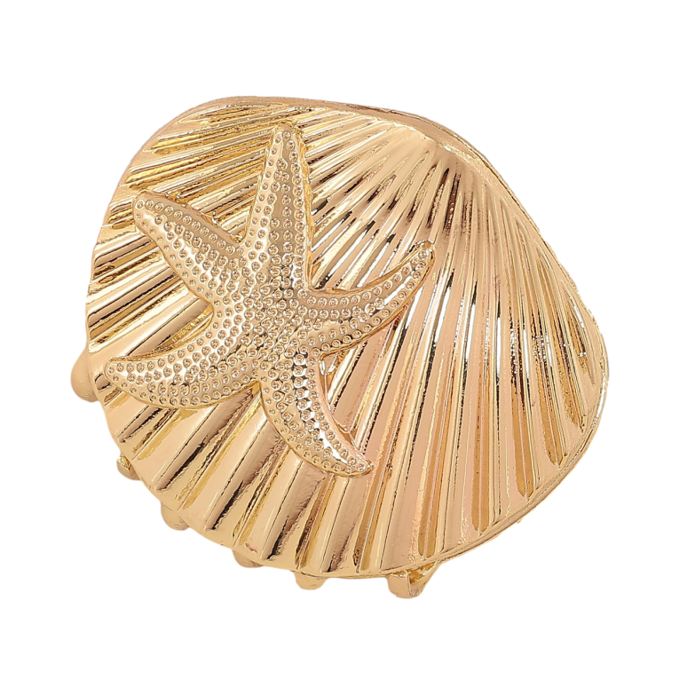 Краб металевий «Мушля з морською зіркою» довжина 4,5х5см фото №1