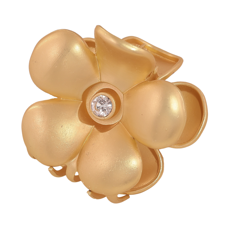 Краб металевий «Квітка з кристалом, матове покриття» довжина 5.5см фото №15