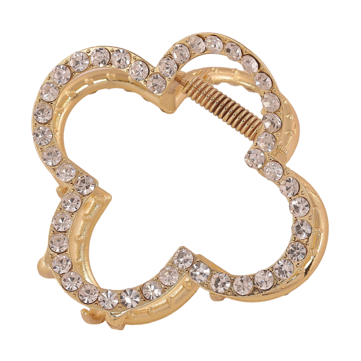 Краб металлический Цветок со стразами длина 6.5см фото №13