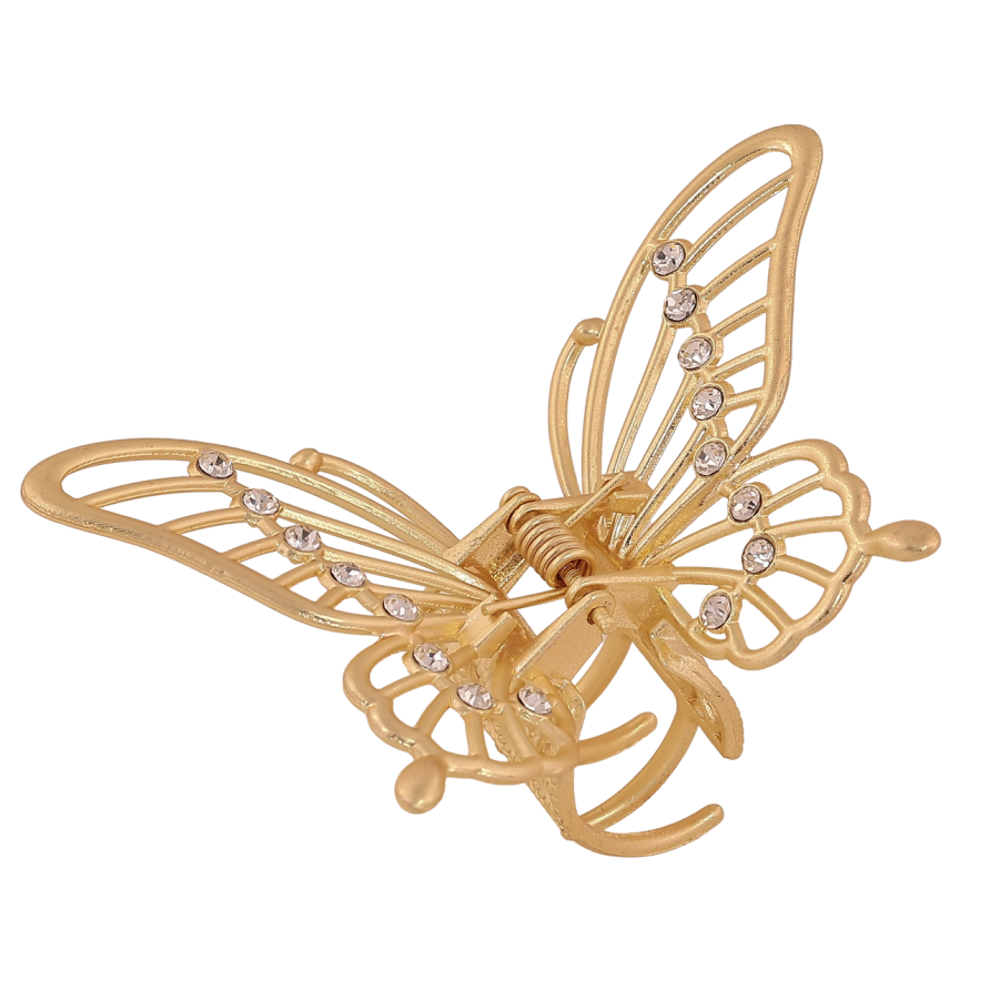 Краб металевий «Метелик зі стразами, матове покриття» довжина 4.5х7.3см фото №1