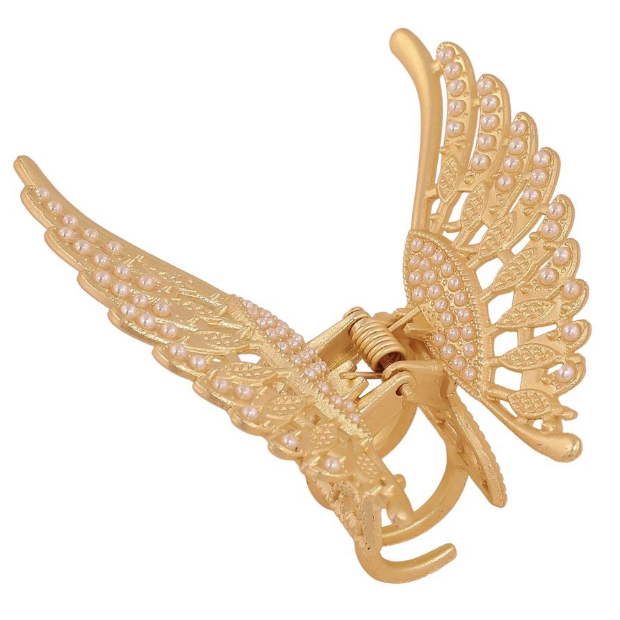 Краб металевий «Метелик зі стразами, матове покриття» довжина 5.5х7см фото №1