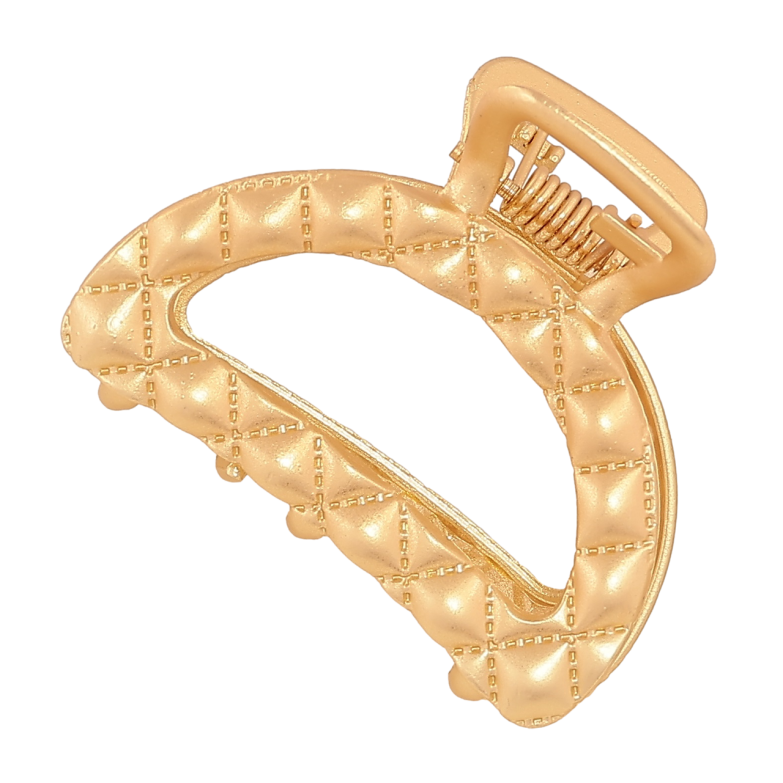 Краб металевий «Півмісяць з візерунком, матове покриття» довжина 4см фото №2