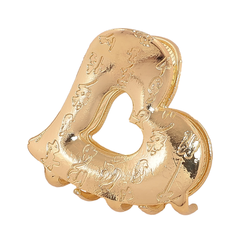 Краб металевий «Сердечко з візерунком» довжина 3,5см фото №1