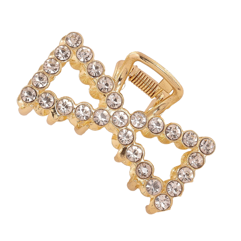 Краб металевий «Бант зі стразами» довжина 5см фото №7