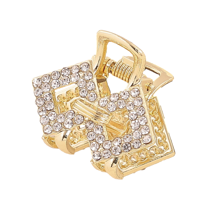 Краб металевий «Візерунок зі стразами» довжина 2,8см фото №3