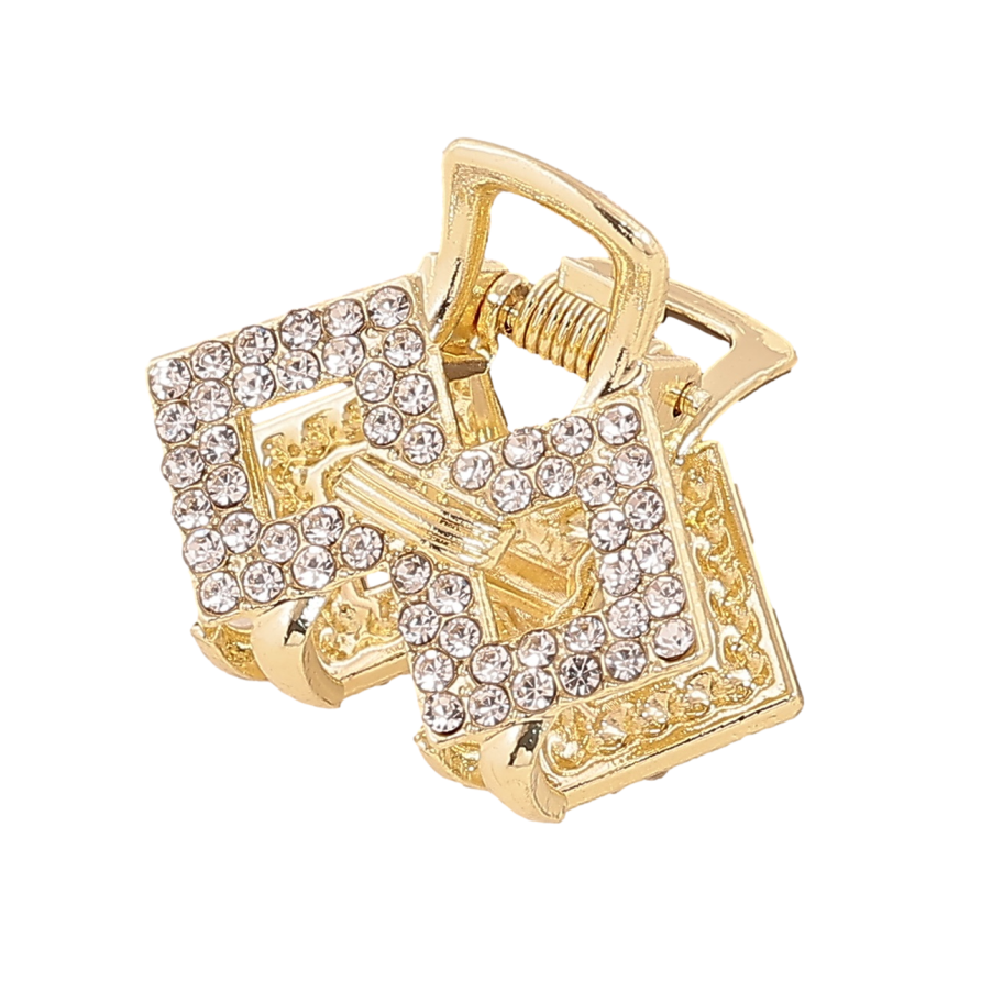 Краб металевий «Візерунок зі стразами» довжина 2,8см фото №1