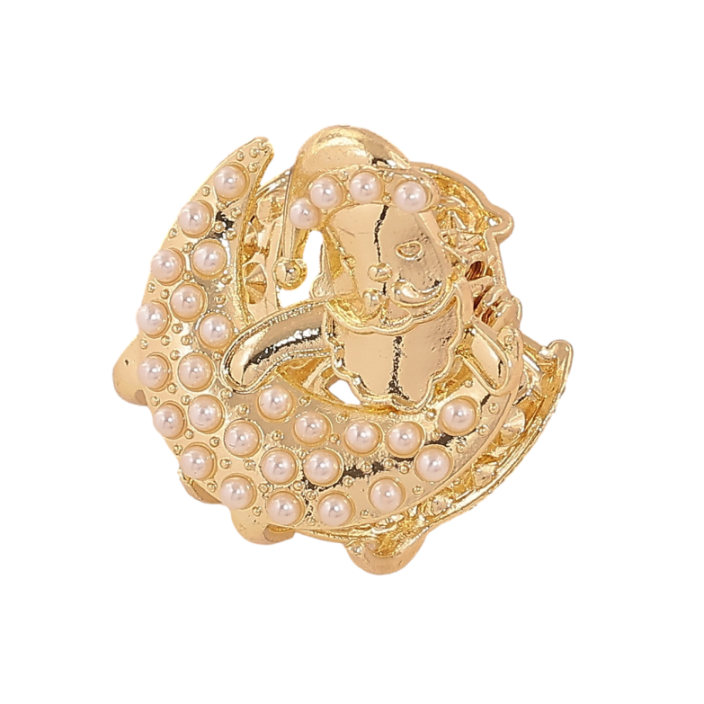 Краб металевий «Півмісяць з гномом» довжина 2,5см фото №2 Краб металевий «Півмісяць з гномом» довжина 2,5см фото №2