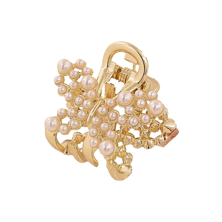 Краб металевий «Метелик з перлинами» довжина 2,5см фото №18