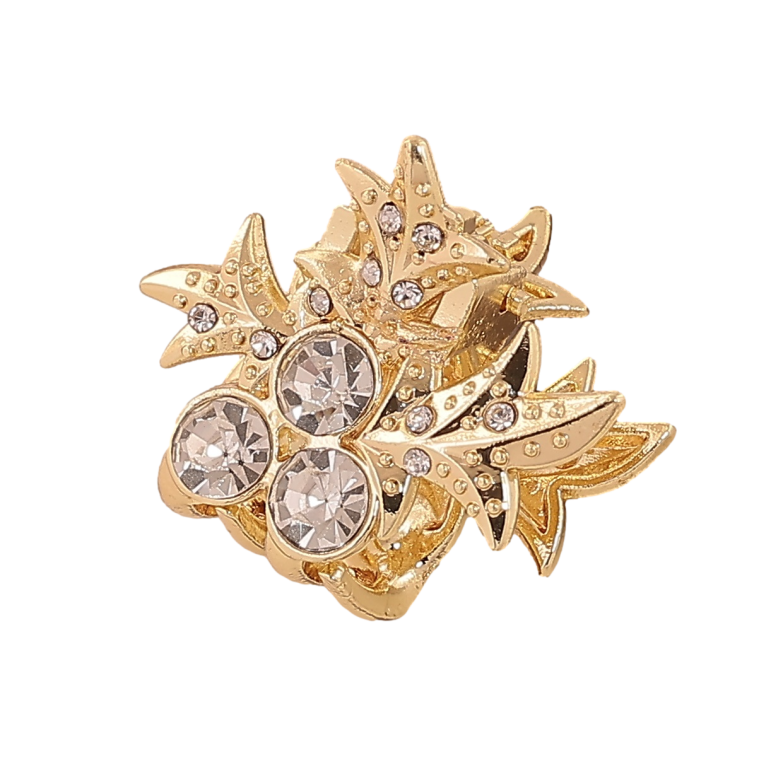 Краб металлический Узор со стразами длина 2,5см фото №1