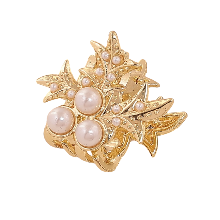 Краб металлический Узор с жемчужинами длина 2,5см фото №23