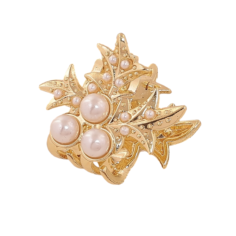 Краб металевий «Візерунок з перлинами» довжина 2,5см фото №8