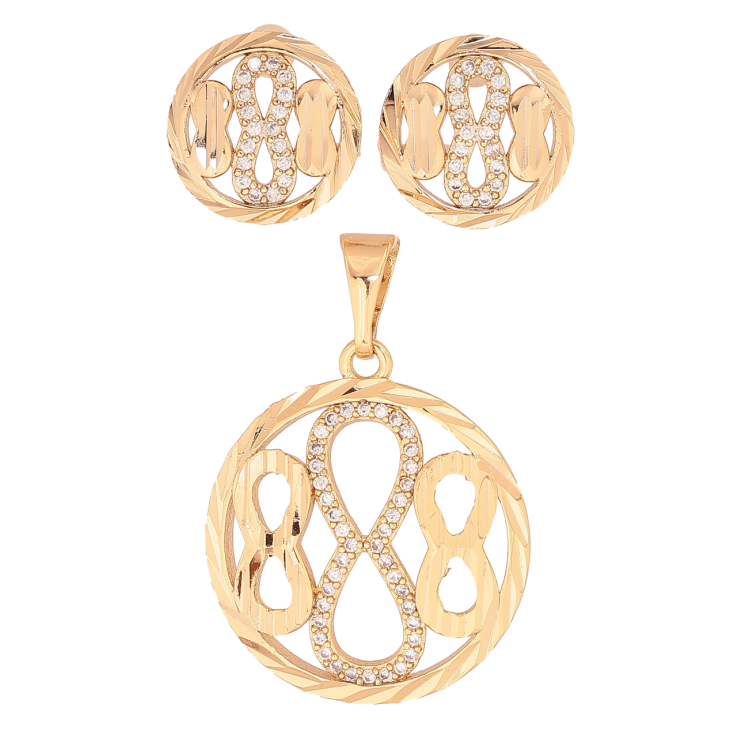 Набір Xuping Позолота 18K Сережки Кулон «Кільця з візерунком вісімки» фото №25