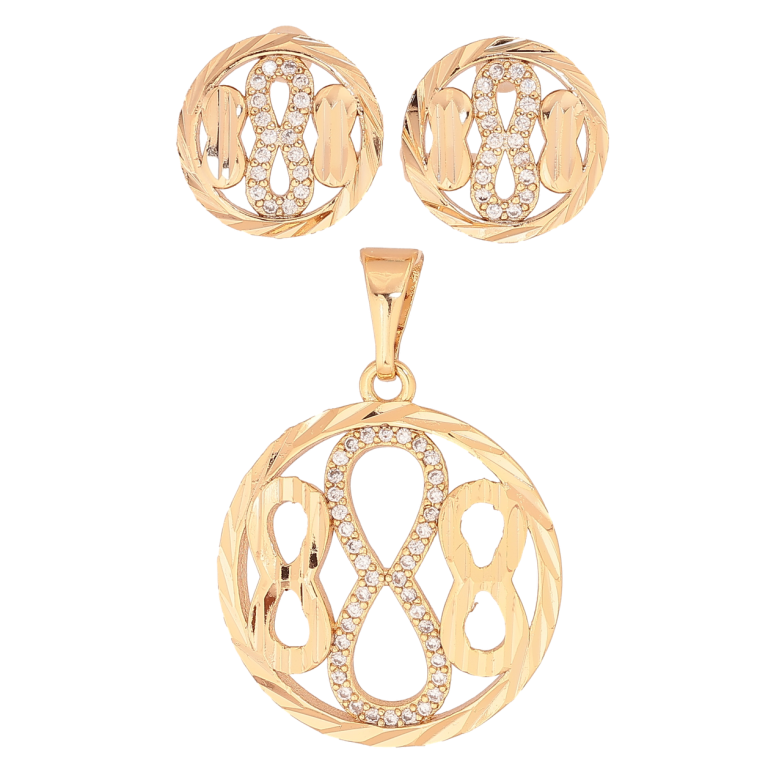 Набір Xuping Позолота 18K Сережки Кулон «Кільця з візерунком вісімки» фото №2