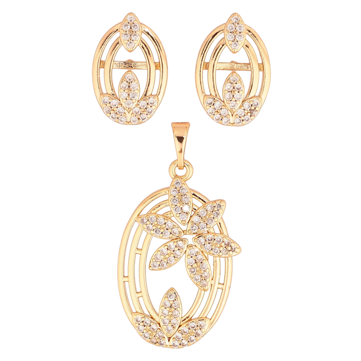 Набор Xuping Позолота 18K Серьги Кулон Декоративный узор с кристаллами фото №23