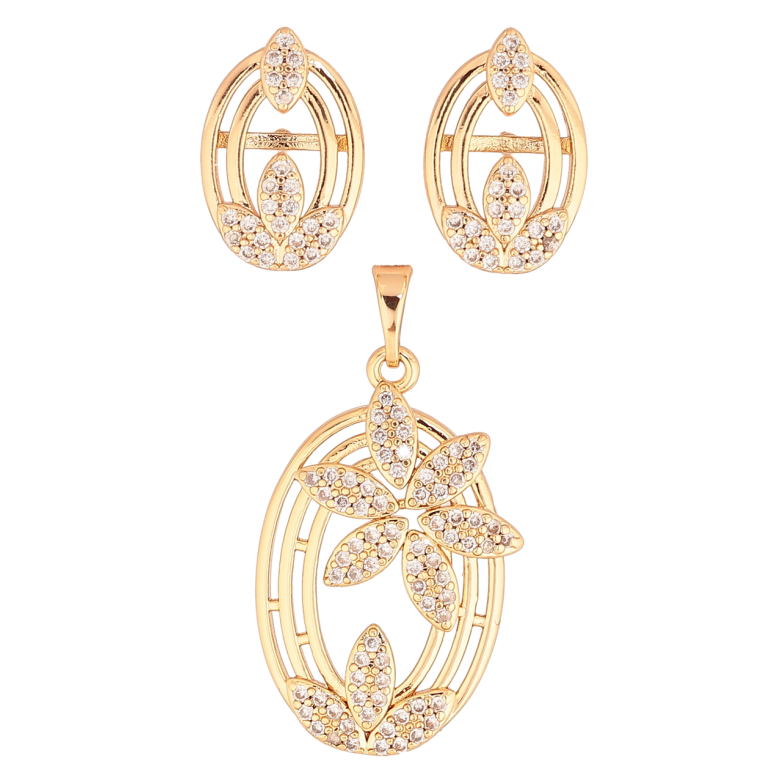Набор Xuping Позолота 18K Серьги Кулон Декоративный узор с кристаллами фото №4