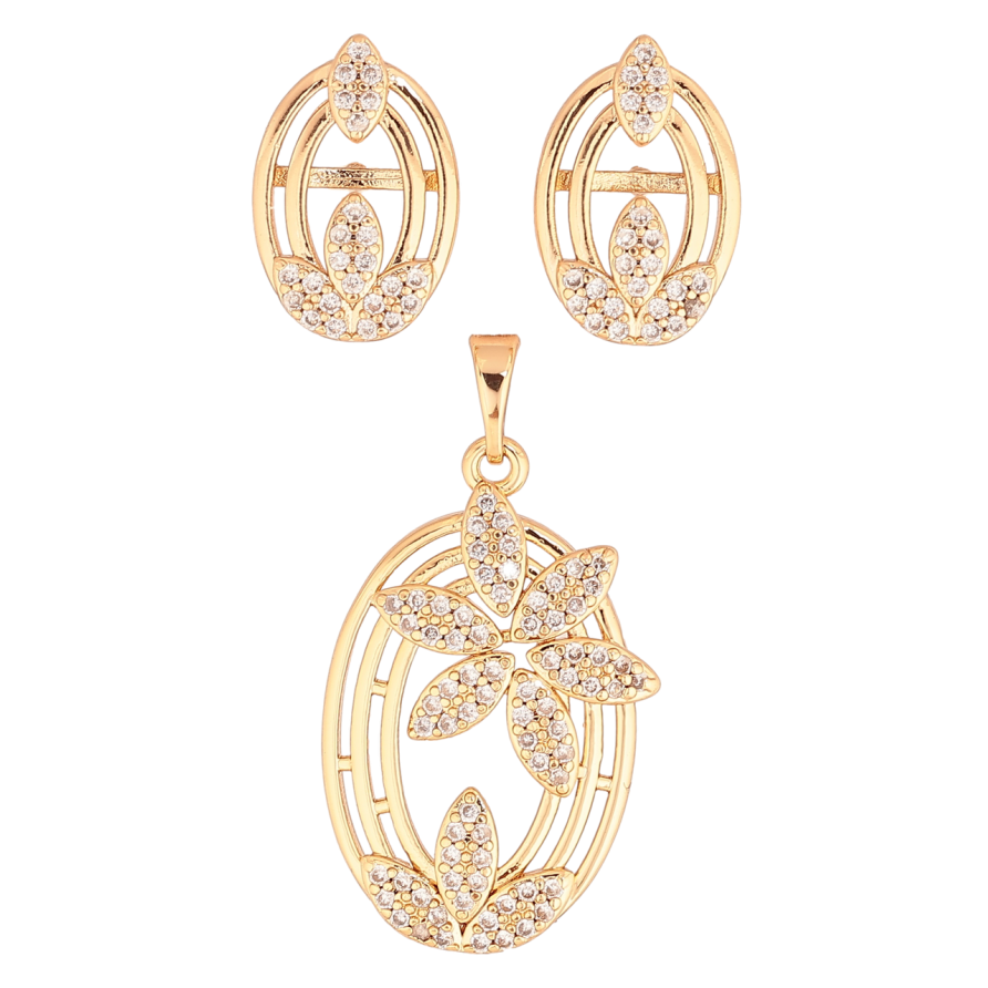 Набор Xuping Позолота 18K Серьги Кулон Декоративный узор с кристаллами фото №1