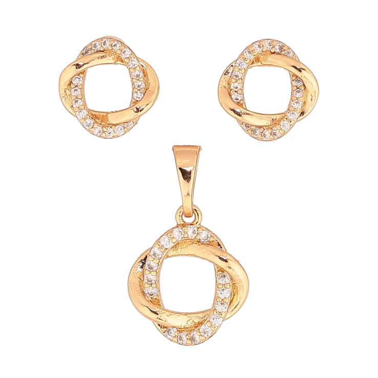 Набор Xuping Позолота 18K Серьги Кулон Декоративные круги с кристаллами фото №24