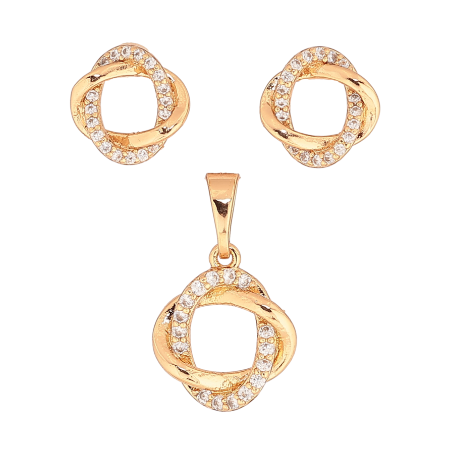 Набор Xuping Позолота 18K Серьги Кулон Декоративные круги с кристаллами фото №1