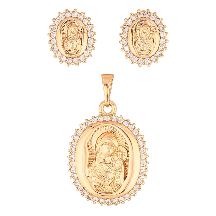 Набір Xuping Позолота 18K Сережки Кулон «Ладанка Пресвята Богородиця» фото №22