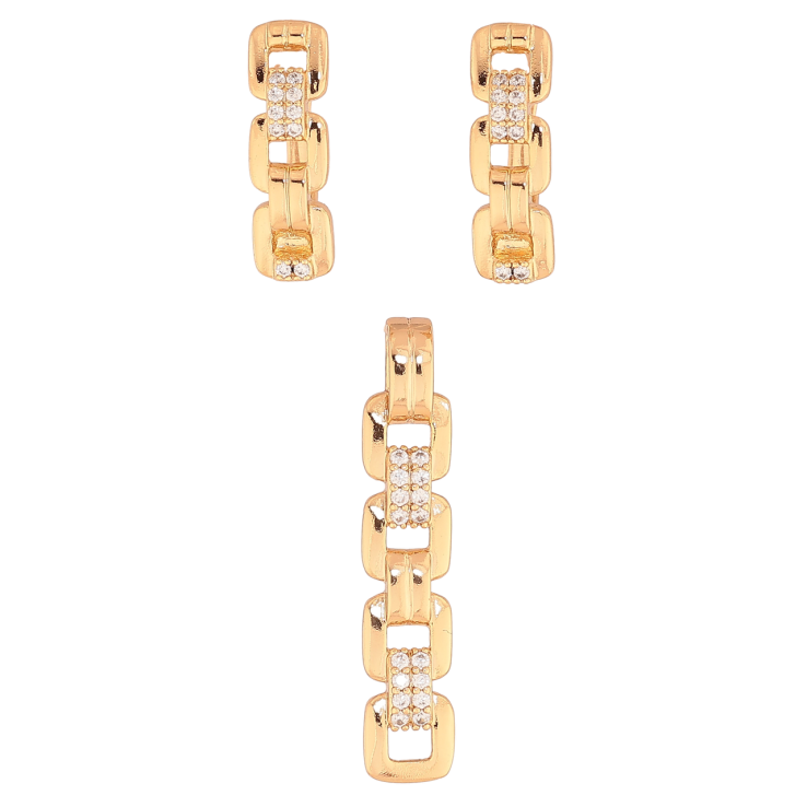 Набір Xuping Позолота 18K Сережки Кулон «Візерунок з кристалами» фото №17