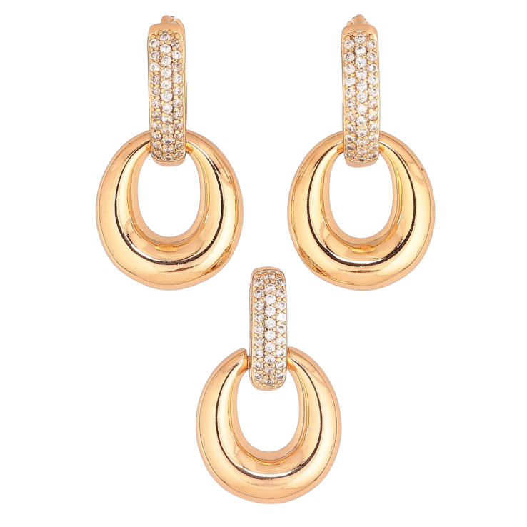 Набор Xuping Позолота 18K Серьги Кулон Овальные подвески с инкрустацией кристаллами фото №22