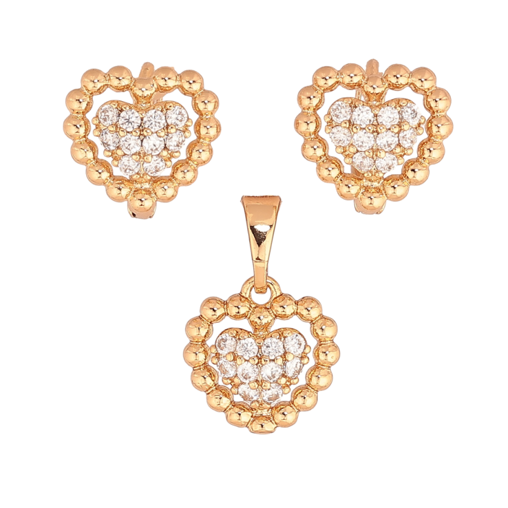 Набір Xuping Позолота 18K Сережки Кулон «Сердечка з інкрустацією кристалами» фото №20