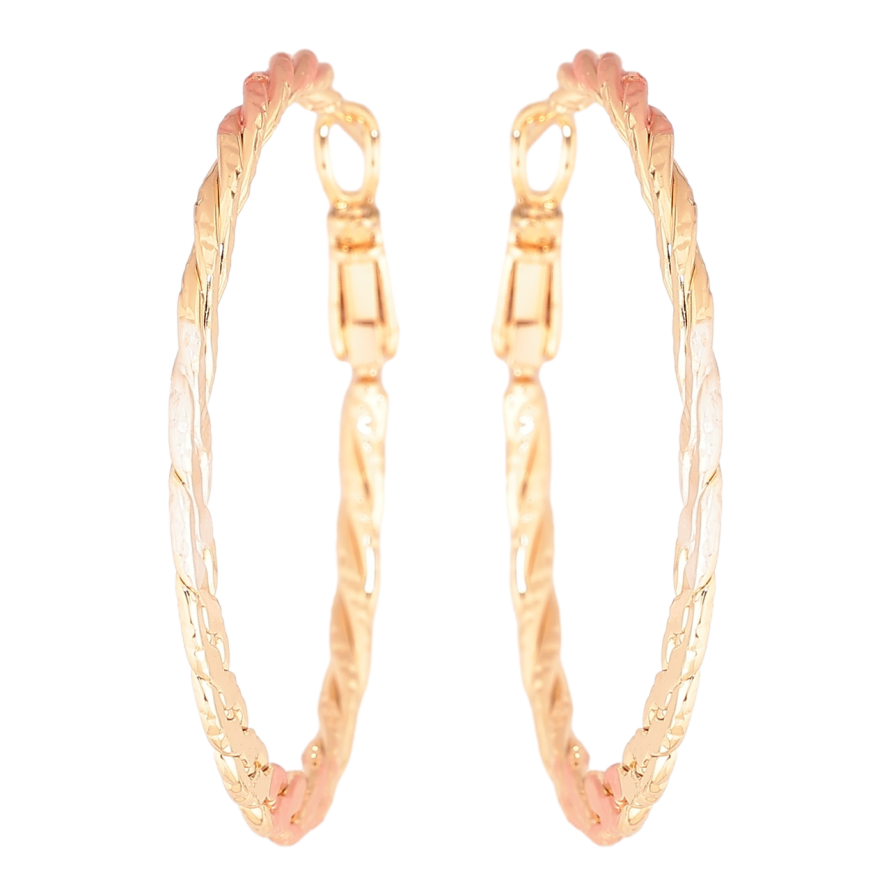 Серьги Xuping M&L Цвет 18K кольца (конго) Декоративный узор с эмалью ø 4см фото №1