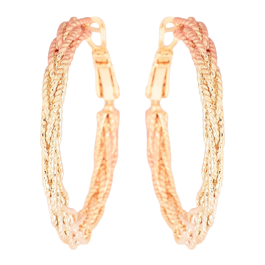 Серьги Xuping M&L Цвет 18K кольца (конго) Декоративный узор с эмалью ø 3,5см фото №1