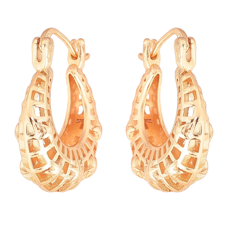 Сережки Xuping M&L Колір 18K замок-шпилька «Різьблений візерунок» ø 2см фото №12 Сережки Xuping M&L Колір 18K замок-шпилька «Різьблений візерунок» ø 2см фото №12