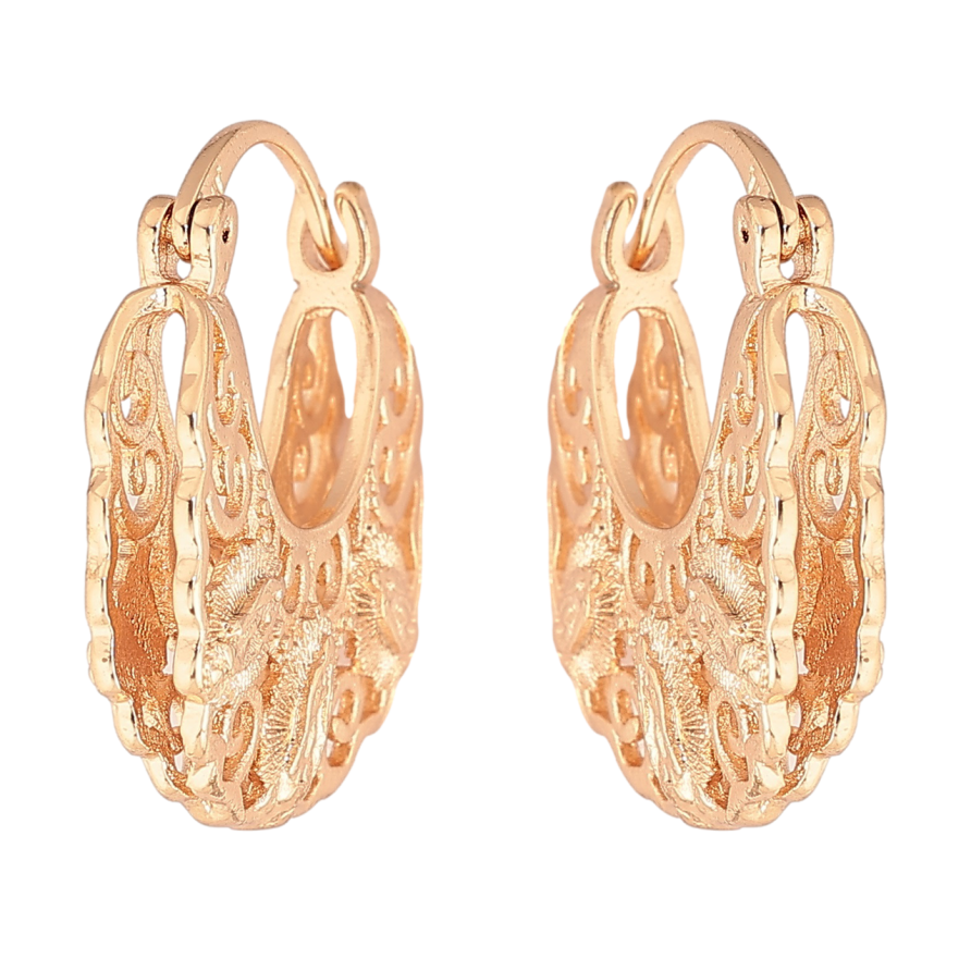 Сережки Xuping M&L Колір 18K замок-шпилька «Декоративний різьблений орнамент» фото №1