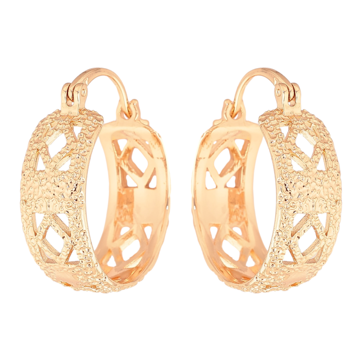 Сережки Xuping M&L Колір 18K замок-шпилька «Кільця з різьбленим візерунком» ø 2,2см фото №8 Сережки Xuping M&L Колір 18K замок-шпилька «Кільця з різьбленим візерунком» ø 2,2см фото №8