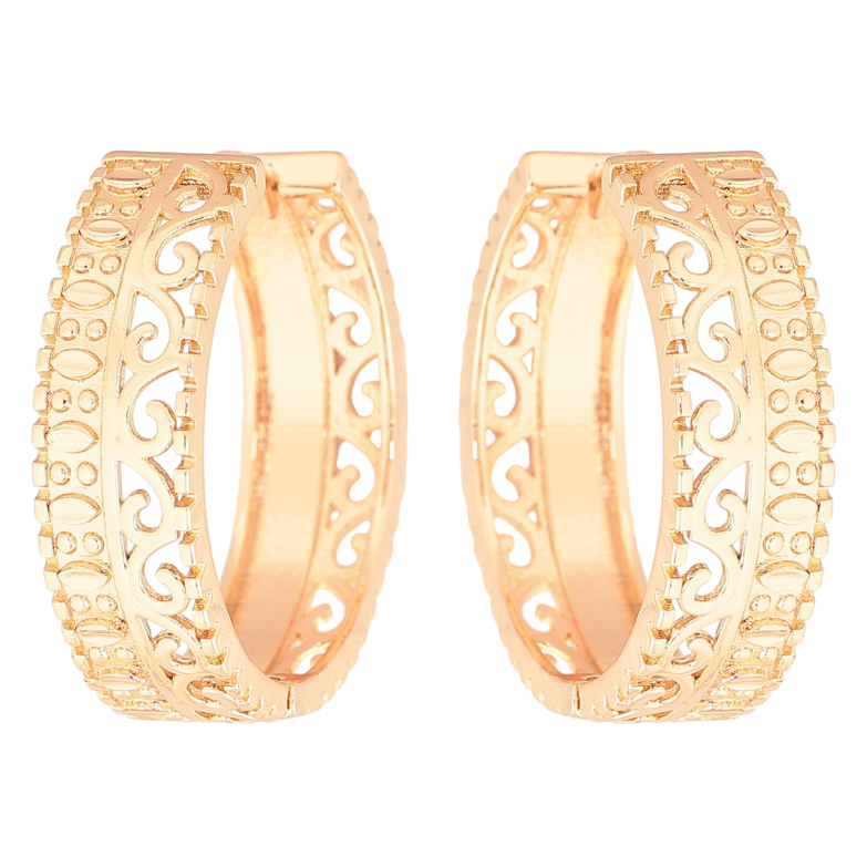 Сережки Xuping M&L Колір 18K колечка «Різьблений візерунок» фото №1