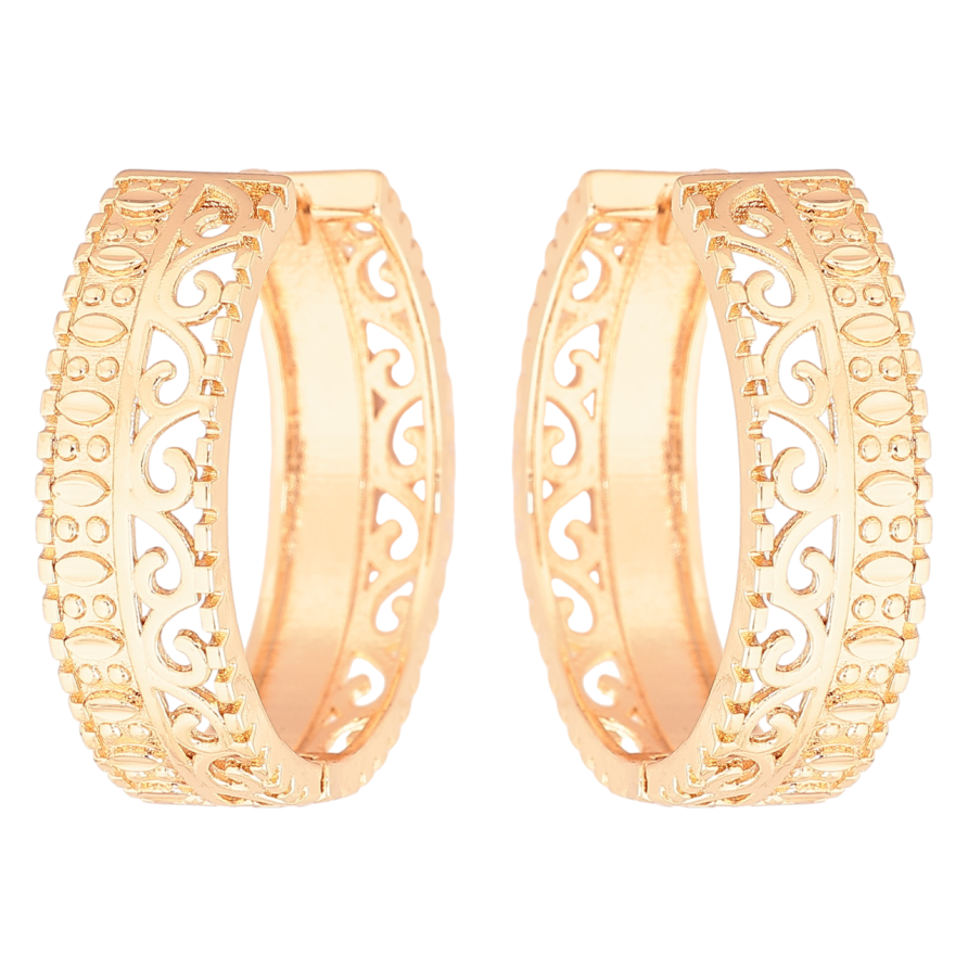 Сережки Xuping M&L Колір 18K колечка «Різьблений візерунок» фото №1