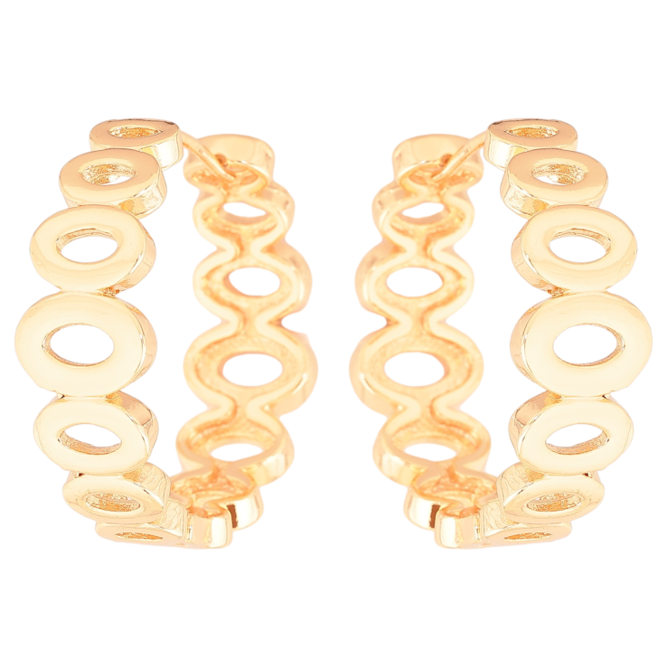 Серьги Xuping M&L Цвет 18K колечки Резной узор фото №9