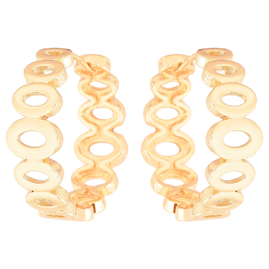 Серьги Xuping M&L Цвет 18K колечки Резной узор фото №1