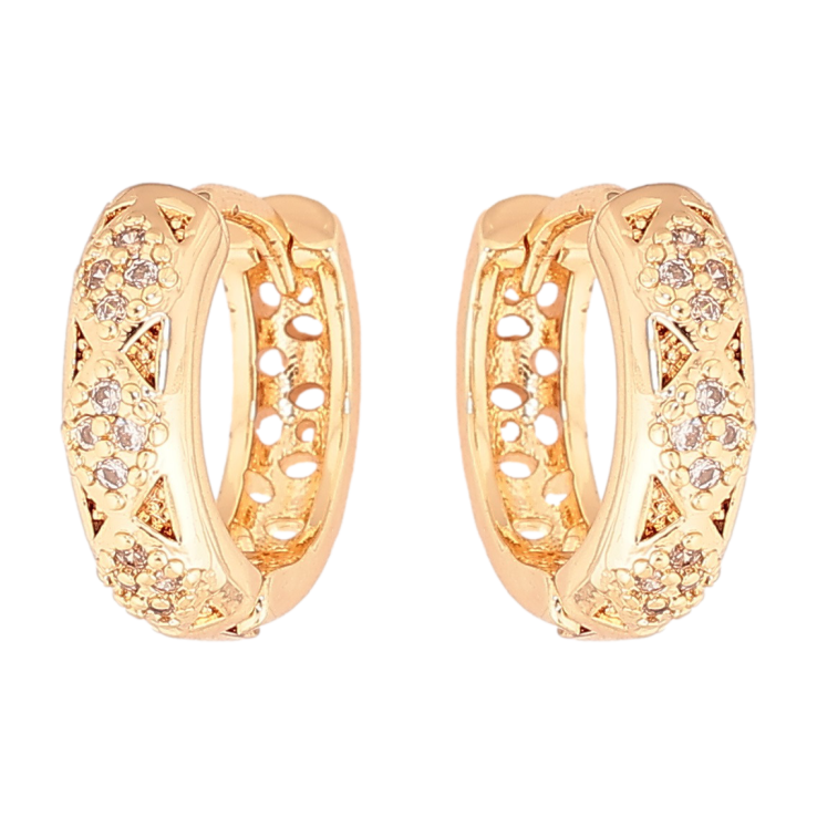 Серьги Xuping M&L Цвет 18K колечки Узор с кристаллами фото №5